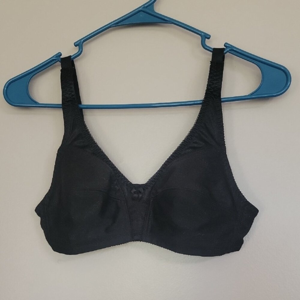 Black Flower Motif Bra Size 36B